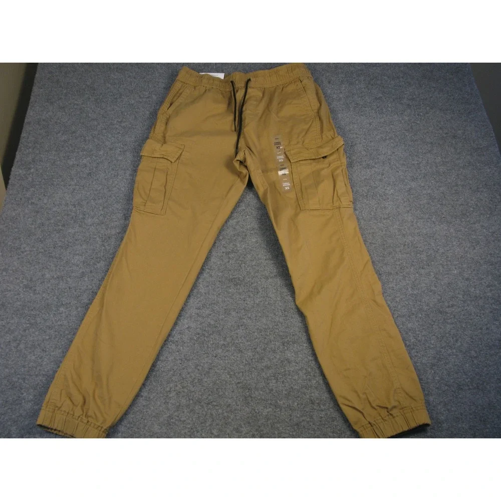 Aeropostale Mens Cargo Jogger Pants Tan Khaki Non Stretch Cotton XS New 2054‎